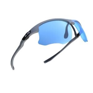 Ask Echo Golf Gunmetal Half Frame Sunglasses / Revo Blue