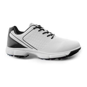 Ask Echo  G617 Men's Professional Spikes Golf Shoes / White-Black