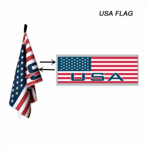 Flag Printing Waffle Weave Microfiber Golf Ball Club Cleaning Cotton Towel
